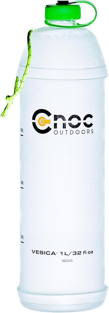Vesica Collapsible Water Bottle, narrow mouth green