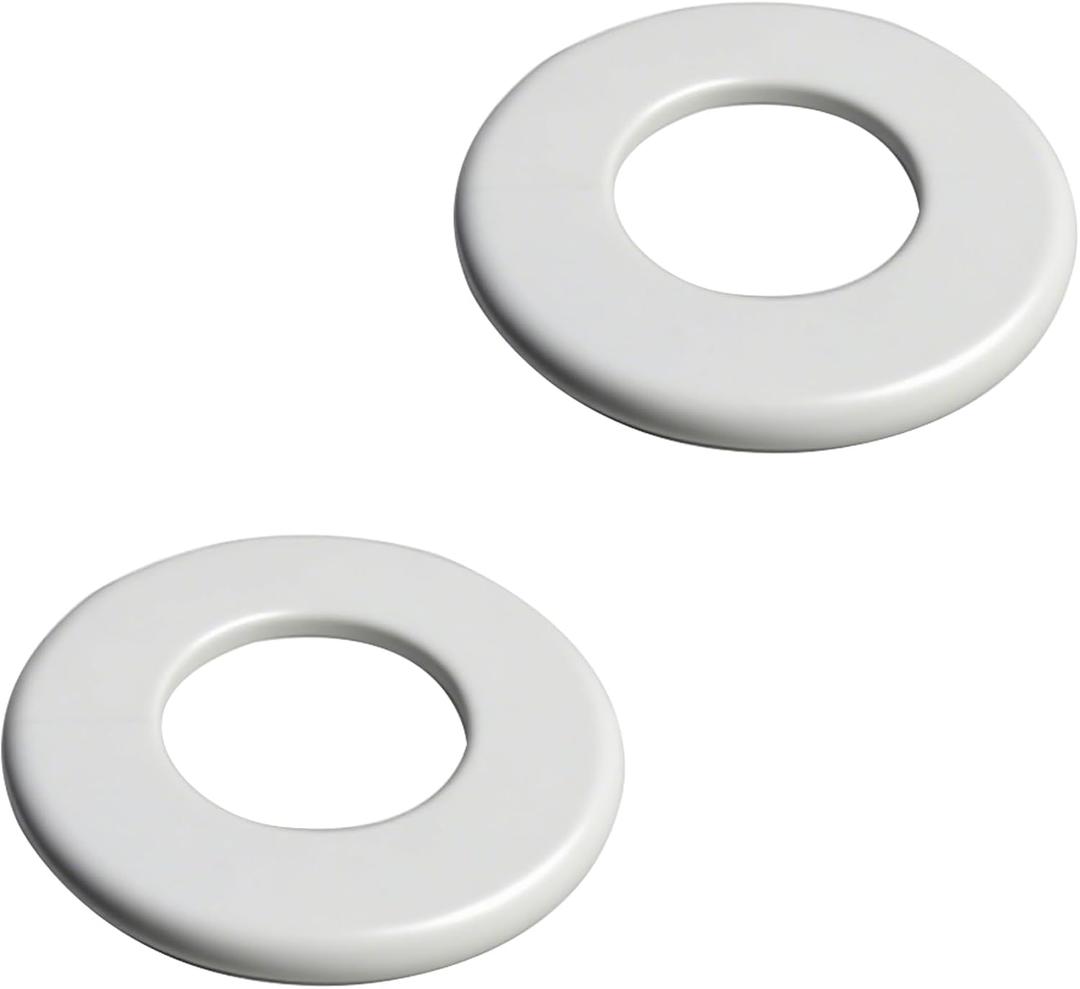 2 Pack Wall Split Flange for 2.52 Inch/64mm OD Pipe ABS Escutcheon Plate Self-Adhesive Round Plumbing Cover Plates for Water Pipe Faucet Decoration, White