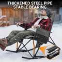 Heated Oversized Rocking Camping Chair, Heavy Duty Rocker Chair, Black, 25 inches x 19.7 inches x 38.3 inches