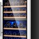 Wine Refrigerators,52-bottle Wine Fridge Cooler Freestanding Wine Refrigerator,(Bordeaux 750ml) Dual Zone Compressor Wine Cellar Chiller