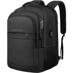 Travel Backpack, Large Carry on Backpack, 17 Inch Laptop Bag, Big Sturdy TSA-Friendly with USB Port College School Rucksack Bag, Gifts for Him Men Women, Black
