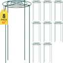 SYITCUN 8pack Peony Cages and Supports, 32 Four Legs Peony Cage, Heavy-Duty Peonies Support Cages, Peony Ring for Roses, Hydrangeas, Sage, Peonies, Cucumbers, Tomato (14" x 32")