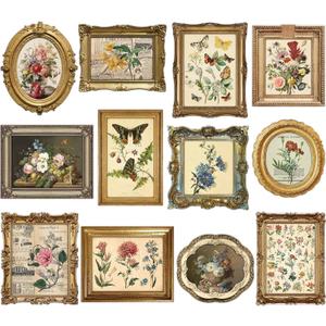 Geetery 12 Pieces Wall Decorations Vintage Flower Picture Poster Wildflower Wall Posters Vintage Pictures for Bedroom Living Room Office Retro Party Decor