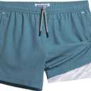 maamgic Mens Running Shorts with Compression Liner 5" Quick Dry Workout Gym Shorts Anti-Chafe 2 in 1 Athletic Shorts (Medium, Haze Blue)