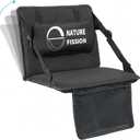 Upgraded Stadium Seat with Back and Lumbar Support and Padded Cushion Foldable and Portable Perfect for Bleacher Chair in Sports Events and Camping Lawn Use (Black)