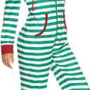 Veseacky Family Christmas Pajamas Matching Sets Adult Onesie Zipper Hooded Footed One-Piece Pjs Jumpsuits (XXL)