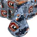 Newbridge 52 x 52 Inch Square Haunted Halloween Rustic Ghost Farm Vinyl Tablecloth with Flannel Backing, Ghosts, Barns, Pumpkins, and Spooky Truck Farm Scene, Easy Care Wipe Clean Table Cover