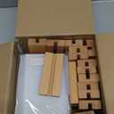 Vinsot 16 Pack 4 x 6 Inch Clear Acrylic Sign with Wood Base T Shape Sign Holder Vertical Blank Stands Desktop Display Plastic Menu Frame Double Sided Flyer Stand for Wedding Restaurant Party Decor