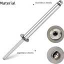 30Pcs Stainless Steel Extra Long Blind Rivets, Long-Shaft Split Rivets, Extended Length, Corrosion-Resistant, Tensile & Shear Strength High (3/16"x1-3/16")