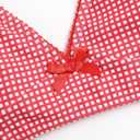 ZAFUL Women's V Neck Bikini Set High Waisted Swimsuits Lace Up Bow Decor Cheeky Two Piece Bathing Suit (Red, M)