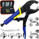 Loyola Snap Pliers Heavy Duty Tool Kit with 3 Dies & 60 Stainless Steel Snaps, Snap Button Tool for Replacing Marine Covers, Tarp, Canvas & Leather