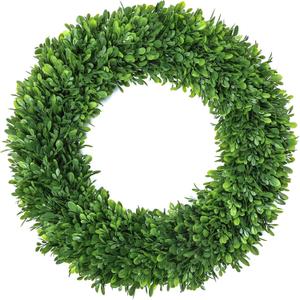LZNPA Boxwood Wreaths for Front Door Realistic 22InchSpring Wreaths for Front Door Outside Front Door Wreath All SeasonGreen Wreath for Spring Farmhouse Porch Wall Wedding Room Home Decor