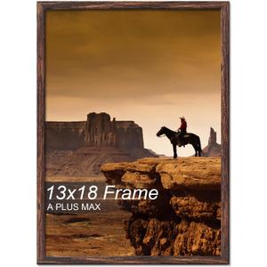 A PLUS MAX 13x18 Picture Frame Brown Light Weight Wall Mount