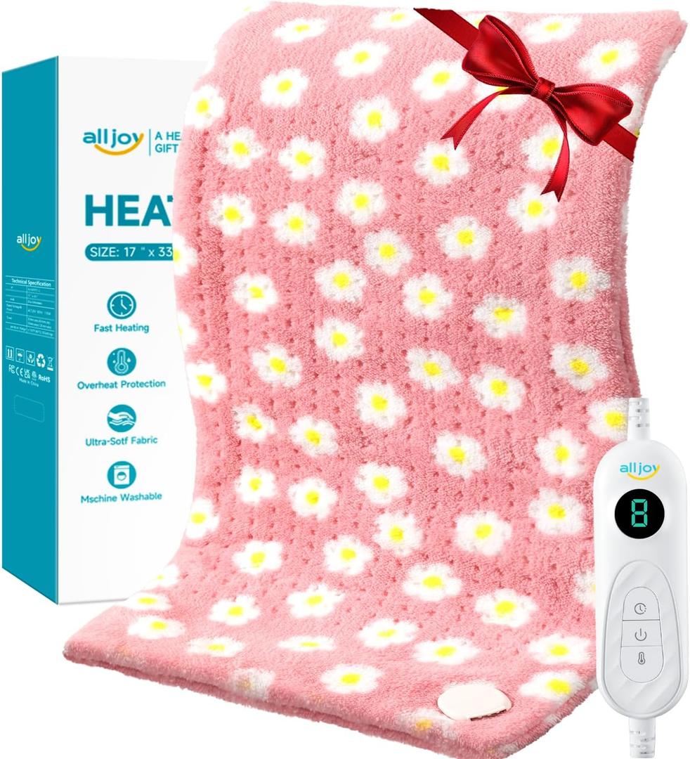 ALLJOY King Size Heating Pad for Back Pain Relief, 33x 17 Extra Large Heating Pad for Period Cramps, FSA Eligible HSA, Portable Heat Pad for Neck and Shoulders, Birthday Gifts for Women Men Mom Dad