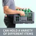 Collapsible Storage Bin/Containe Transfer box,crate Transit storage of various items (Gray 23.6" L x 15.7" W x 8.6" H-two)