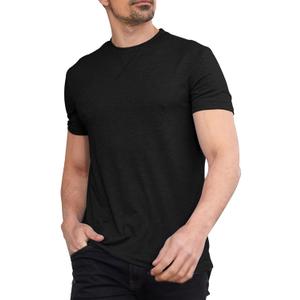 Men Soft T-Shirt Casual Short Sleeve Lightweight Basic Tee Shirts Big & Tall (X-Large Tall, Black)