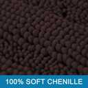 H.VERSAILTEX Bathroom Rugs Bath Rugs for Bathroom Non Slip Bath Mats Extra Thick Chenille Striped Rug 17" x 24" Absorbent Soft Shaggy Washable Dry Fast Bath Mats for Bath Room Floor - Chocolate