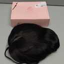 NAYOO Synthetic Clip In Hair Toppers with Bangs for Women, Black, 16inch Wavy