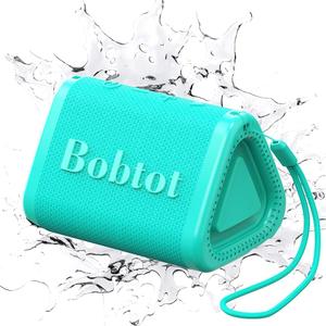 Bobtot Portable Bluetooth Speaker Wireless, IPX7 Small Shower Speaker Waterproof, 15H Playing Time, Loud and Stereo Sound with Bass, TWS Pairing for Party, Camping, Travel, Green