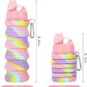 Collapsible Water Bottles Travel water bottle Sports Portable Sport Water Bottle Reusable Water Bottles comes with mountaineering Buckle 500ml silicone Water-proof camping water bottle