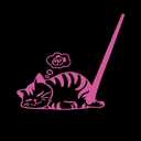2 x Cute Cat Rear Wiper Sticker, High Reflective Funny Cat Dreaming Fish Sticker Cat Waving Tail Decal Reflective Stickers Car Rear Window Decoration Windshield Vinyl Sticker (Purple)