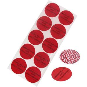 Solitary Walker 100Pcs Tamper Evident Security Labels Diameter 2 inch Rounds Red Complete Transfer Tamper Proof Stickers Safety Torn up Invalid Seals Tape