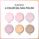 CANNI 6 Colors 9 ML Hema-Free Nude Pink Gel Nail Polish Set, Light Pink Nude Soft Pale Baby Pink Gel Polish Set, Soak Off LED Nail Manicure Kit DIY at Home Salon Gifts