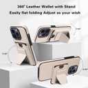 4 x for iPhone 14 Pro Case Leather, 2 in 1 Detachable,Compatible with MagSafe,with Card Holder, PU Leather Kickstand Card Slots Case 6.1" White