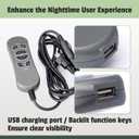 YUXIVCNE MLSK89-A2 6 Function Key 5 Pin Prong Controller Compatible with Lift Chair with USB and Backlit, Black Hand Control Handset for Electric Recliner