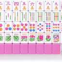 Soulchen Kaleidoscope Mahjong Tile Set 160 Mahjong Tiles 1.2'' Pink American Mahjongs Tile Set with Mahjongs Bag