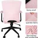 Tallew 4 Pieces Office Chair Covers Set Computer Universal Protective Stretchable Chair Seat Covers Desk Armrest Slipcovers Pads Office Cushion Backrest for Rotating (Polyester, Pale Pink)