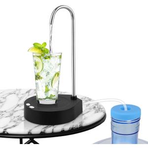 CORESLUX Desktop Water Dispenser 5 Gallon Mini Countertop Water Bottle Pump Portable Bedside Water Jug Dispenser Type-C Charging Water Dispenser Bottom Load for Stanley Cup Home Office Travel (Black)