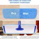 18" Professional Microfiber Mop Floor Cleaning System, Flat Mop with Stainless Steel Handle, 4 Reusable Washable Mop Pads, Wet and Dust Mopping for Hardwood, Vinyl, Laminate, Tile Cleaning