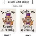 Wake Up Spring Is Coming Groundhog Day Garden Flag 12x18 Inch Double Sided Outside Spring Punxsutawney Phil Yard Outdoor Decorations