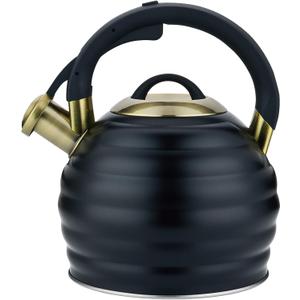 Tea Kettle for Stove Top Whistling Teapot, 3.2Q Tea Pot Stainless Steel Teakettle with Heat Proof Ergonomic Handle
