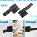 Estmoon 1 Pack Passage Door Handle Matte Black Door Lever, Interior Door Knob Square Heavy Duty Non-Locking Handlesets Hall Closet Handle, Reversible for Right & Left Sided Doors