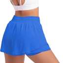Athletic Running Shorts for Women High Waisted Flowy Shorts Butterfly Summer Gym Workout Golf Active Tennis Skorts (Blue, L)