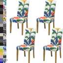 Chair Covers,Dining Room Chair Covers Set of 4,Stretch Kitchen Chair Cover,Washable Dining Chair Cover,Parsons Chair Slipcovers Protective,for Home,Restaurant,Banquet (Pattern 6)