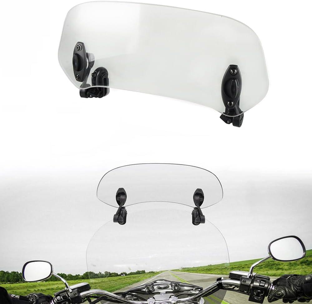 Kucehiup Motorcycle Windshield Extension,Universal Adjustable Clip-on Windscreen Extender for Hon Suz Kaw Yam(Clear-15 inches)