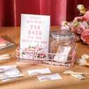 72 Pcs Bridal Shower Tea Party Favor Game Prizes 1 Guessing How Many Tea Bags Sign 50 Guessing Game Cards with 20 Pencils and 1 PET Jar for Guests Wedding (No Tea Bag)