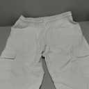 HUNGSON Mens Cargo Pants Drawstring Casual Hiking Pants Joggers Athletic Trousers Cotton Loose Straight Sweatpants for Men Size 34 (White)