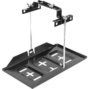 Car Battery Hold Down Tray Kit, Metal Corrosion-Resistant Storage Battery Holder with Adjustable Bracket Clamp, Automotive Tray Hold Down Kit, Universal for Vehicles (23cm/9.06inches)