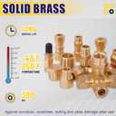 200 Pcs Brass DOT Air Brake Line Fittings & Air Nylon Tube Compression Fittings Assortment Kits,1/4" 1/8" 3/8" 1/2" NPT Push To Connect Fittings Quick Connect Air Hose Fittings