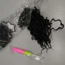 Miracle Knots Feather Crochet Hair (Deep Wave) - 14" Hand-Tied Synthetic Extensions, 100 Strands Soft Cotton Core Glue-Free Knotless Hair Pieces (Natural Black)