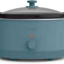 bella 6.0 Qt Manual Slow Cooker, Ceramic Nonstick Coating, 3 Temperature Settings, Dishwasher Safe Stoneware Pot and Tempered Glass Lid, Cool Touch Handles & Tangle Free Cord Wrap, Surf