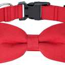 Malier Christmas Collar with Bow Tie - Classic Red Holiday Collars for Girls & Boys, Adjustable for Small to Large Dogs & Cats