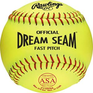 Rawlings | Official Dream Seam Fastpitch Softballs | 11" USA/ASA | Synthetic Cover C11RYSA | 12 Count (Yellow)