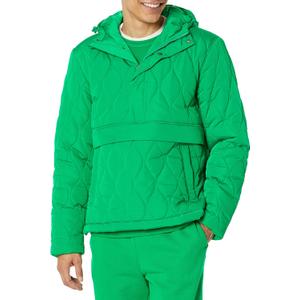 Amazon Essentials Mens Anorak Hooded Quarter-Zip Puffer Coat (X-Large, Green)