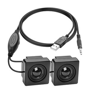 Mini Computer Speaker for Desktop PC 3.5mm TRS Input with Volume Control USB Powered Stereo Hidden Type Small Speakers for PC Laptop Phone Notebook -1.2M/3.9FT 1 Pair