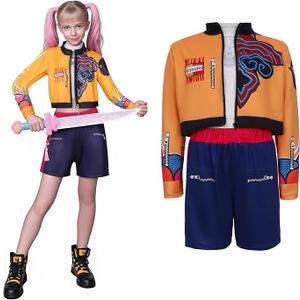 Girls Fashion Singer Outfit Youth Halloween Clothes Party 6-7Y, Size 130